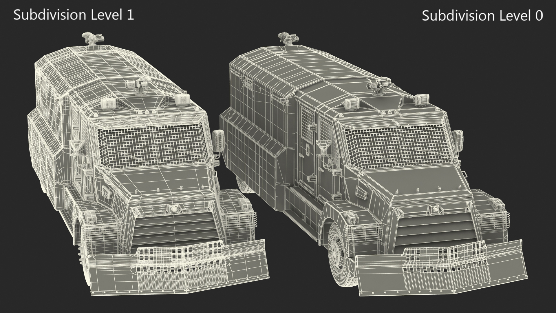 3D Riot Control Vehicle Blue Simple Interior