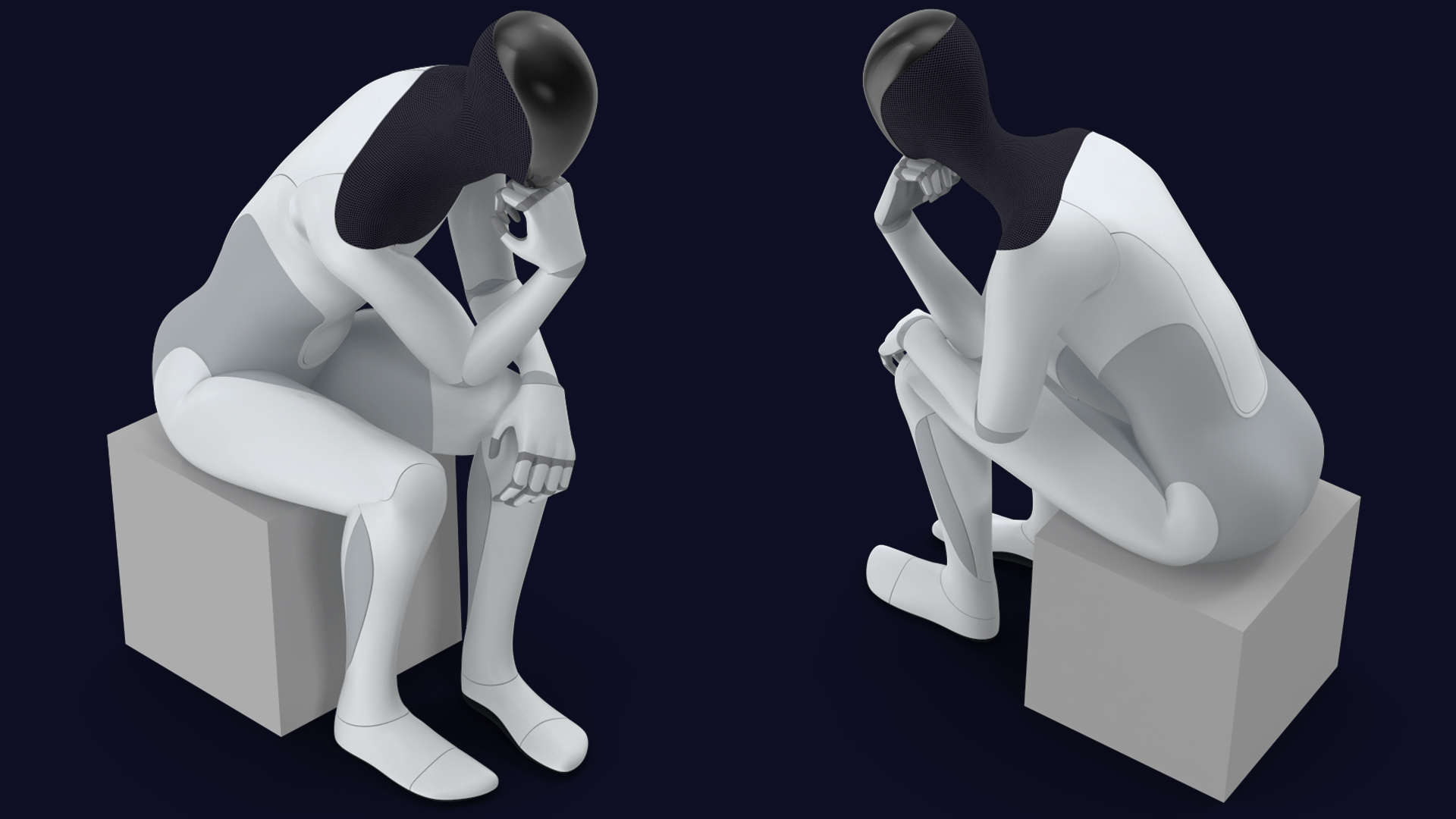 Tesla Bot Thinker Pose 3D