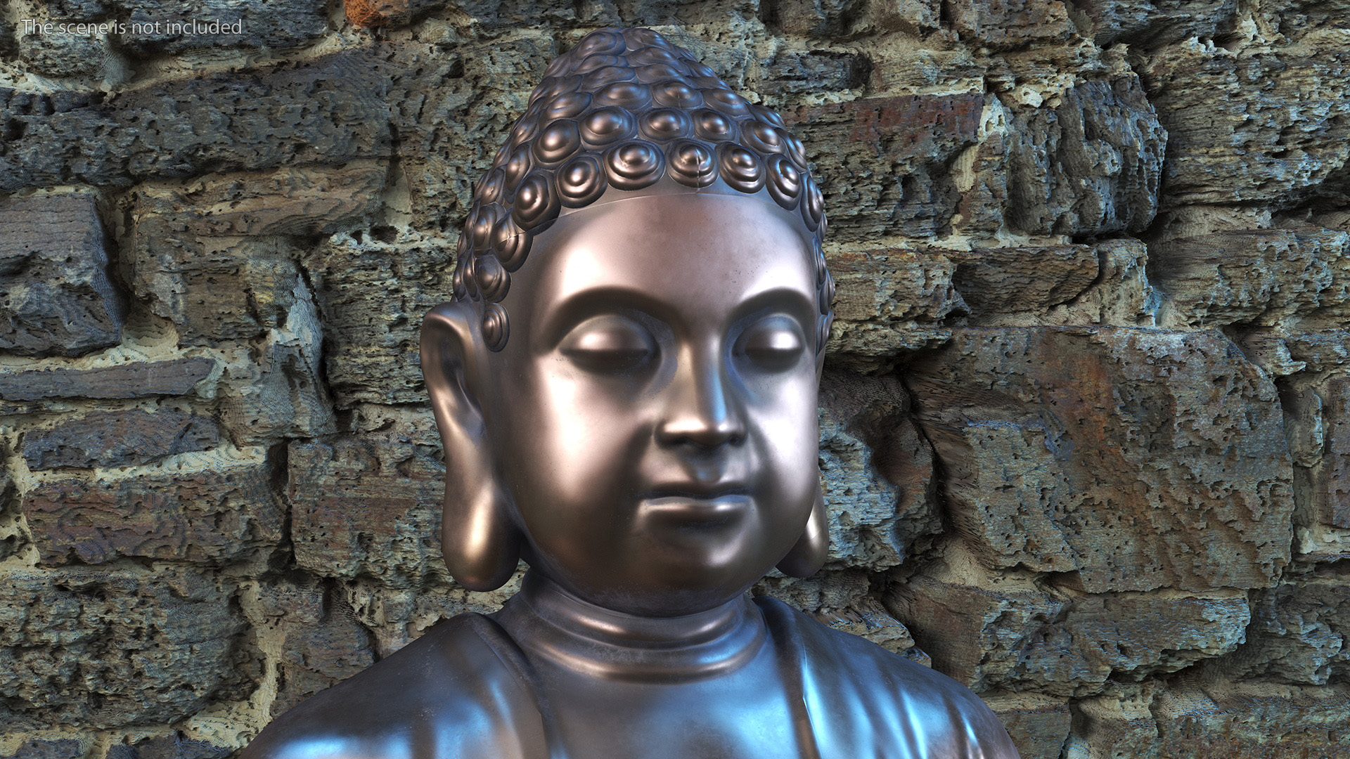 3D Sitting Buddha Statue Bronze model