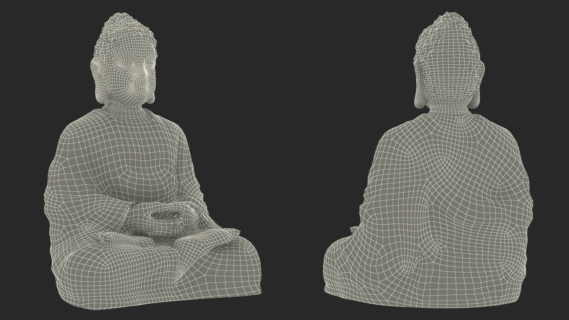 3D Sitting Buddha Statue Bronze model