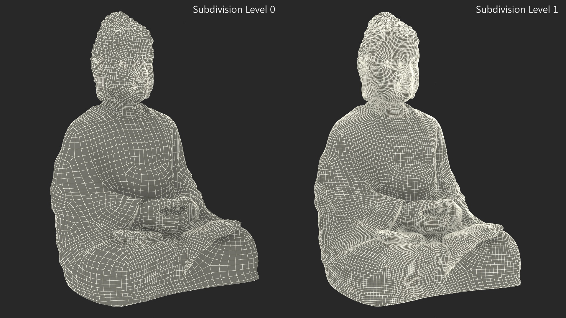 3D Sitting Buddha Statue Bronze model