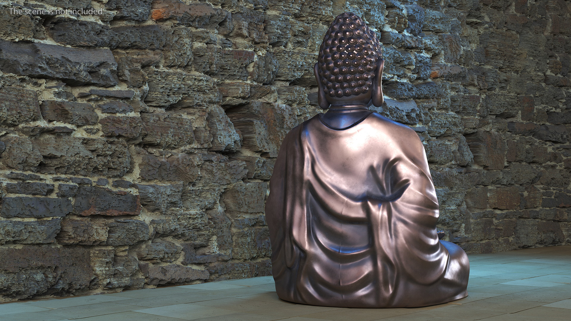 3D Sitting Buddha Statue Bronze model