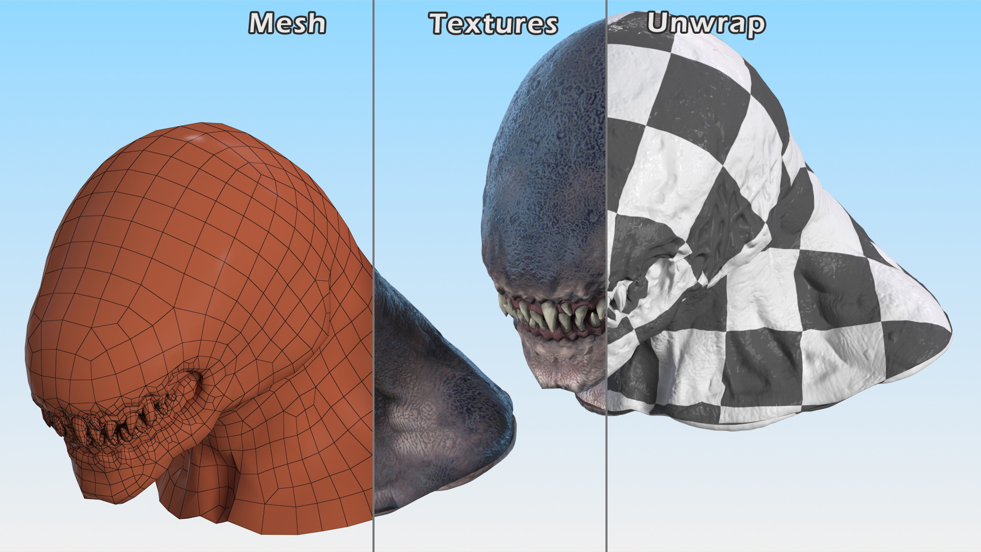 3D Monster Creature Head