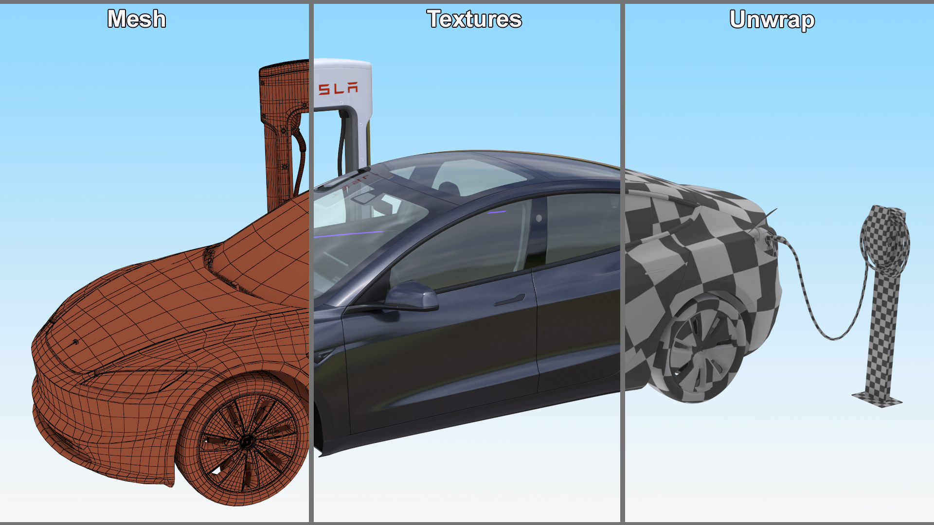 Tesla Model 3 2024 on Filling Station 3D