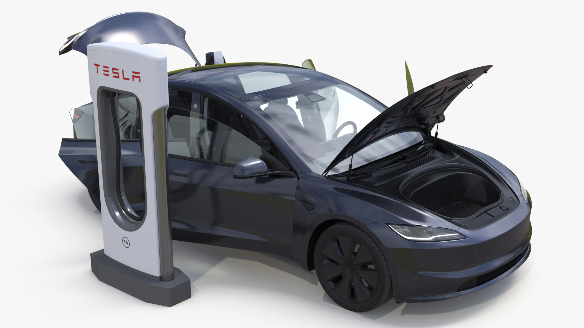 Tesla Model 3 2024 on Filling Station 3D