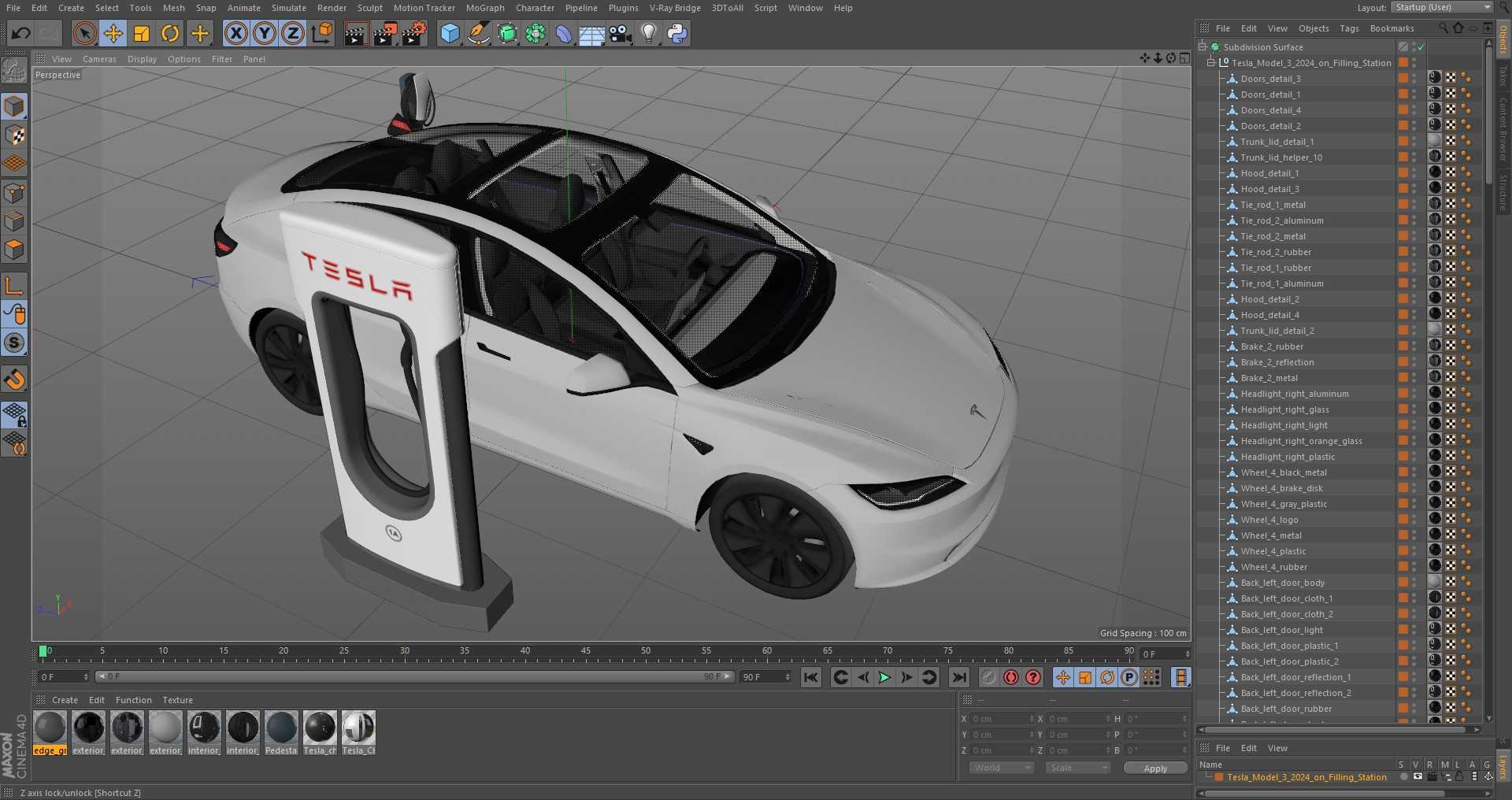 Tesla Model 3 2024 on Filling Station 3D