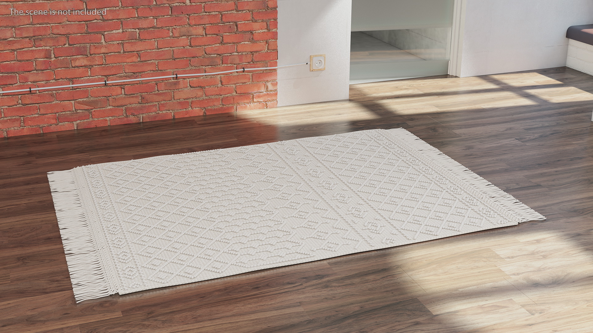 3D Modern Wool Rug White