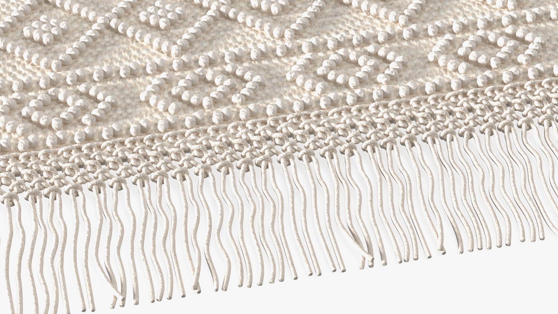 3D Modern Wool Rug White