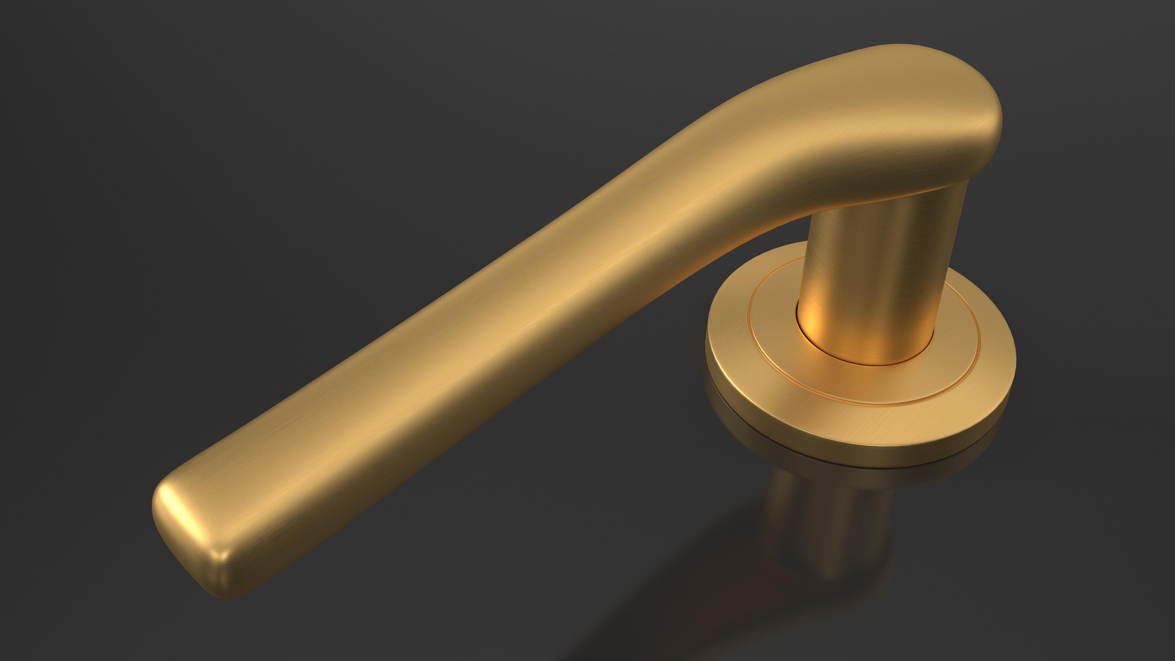 Gold Door Handles Curved 3D model