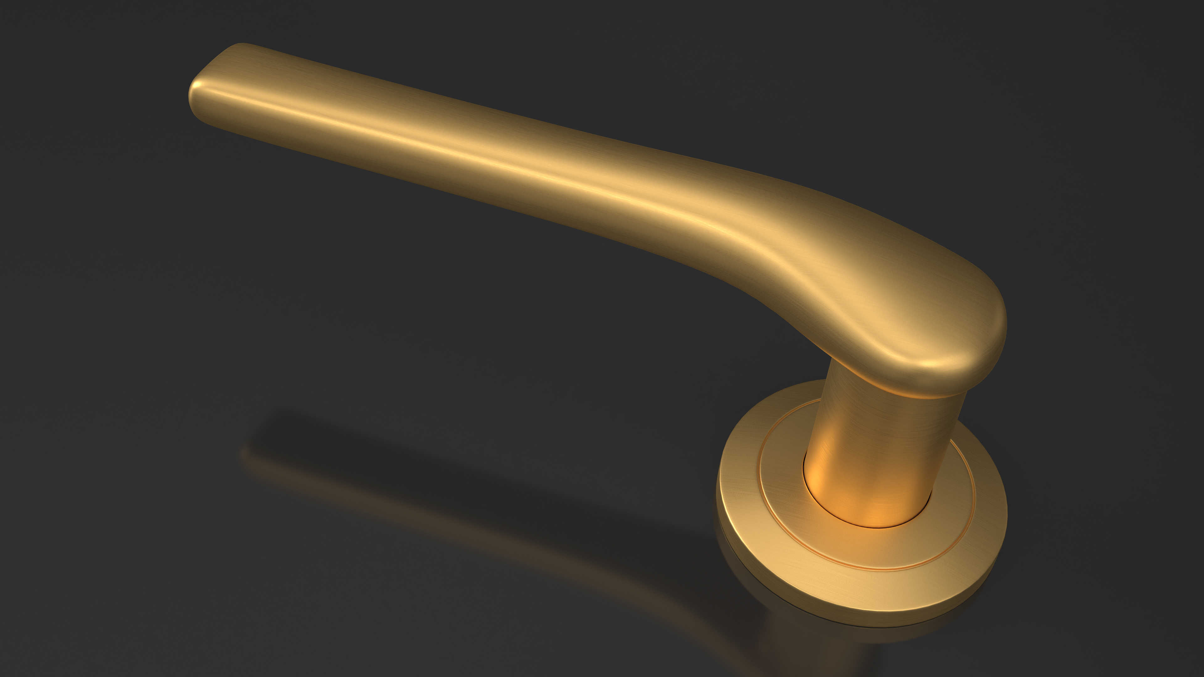 Gold Door Handles Curved 3D model