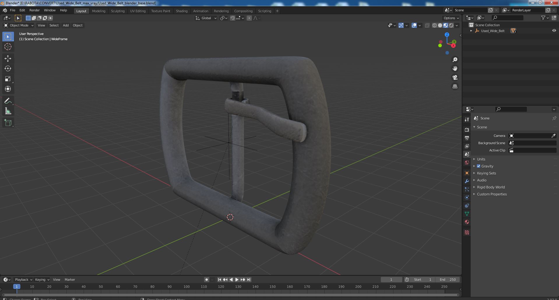 Used Wide Belt 3D model