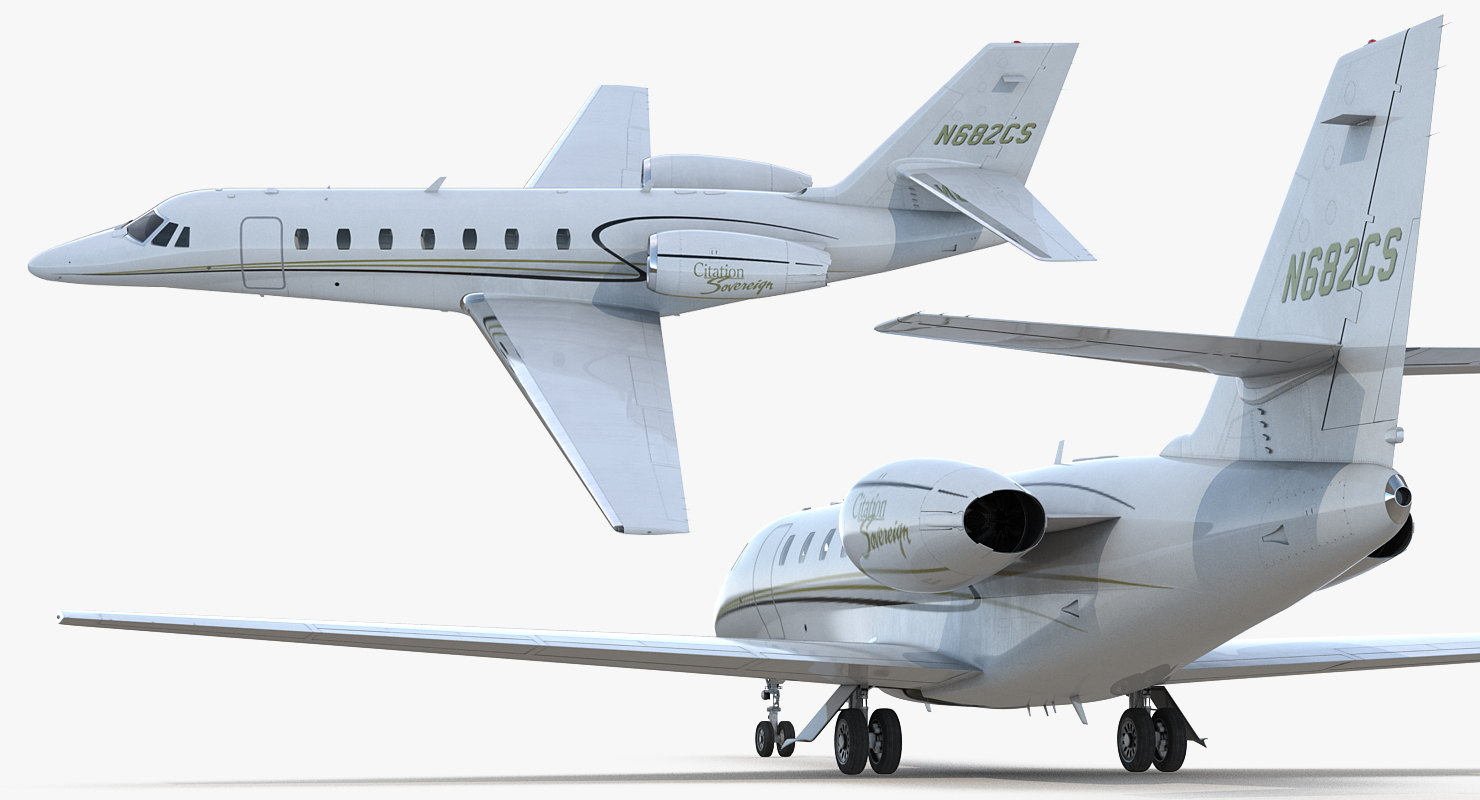 Business Jet Cessna Model 680 Sovereign 3D model