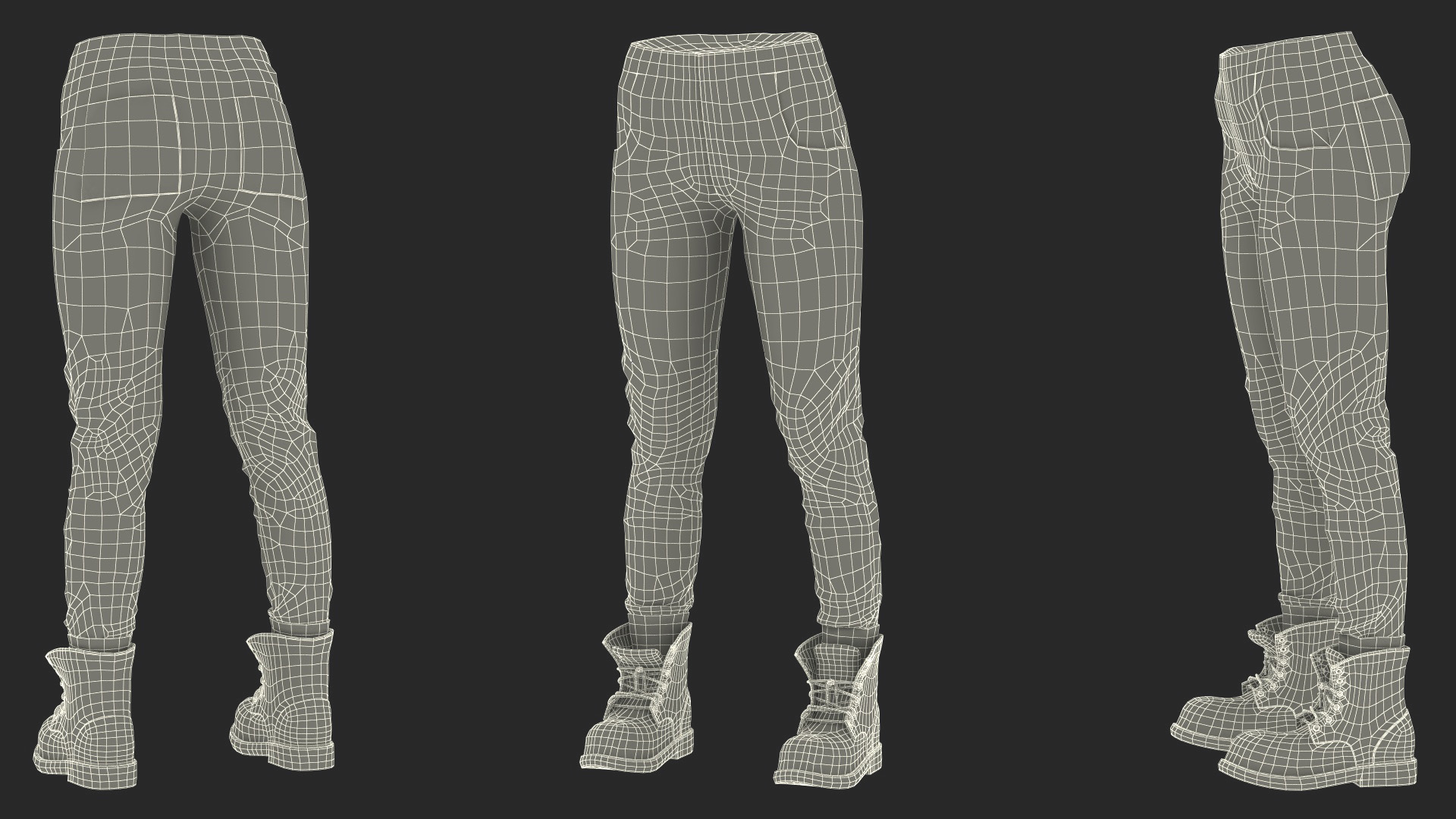 Lower Body in Pants and Boots 3D model