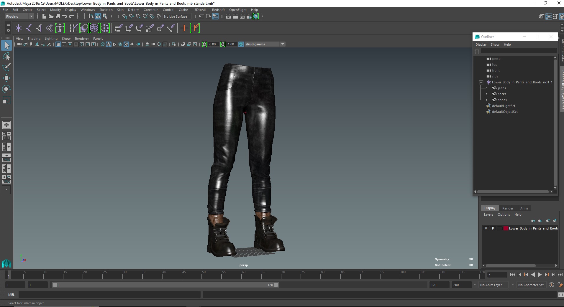 Lower Body in Pants and Boots 3D model