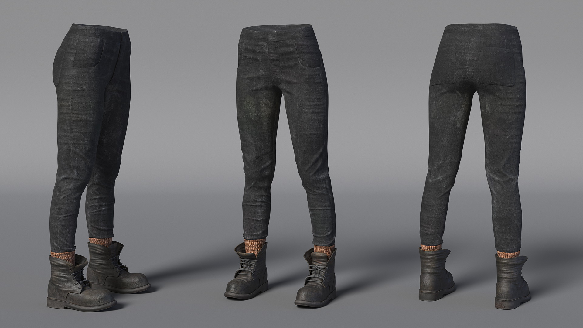 Lower Body in Pants and Boots 3D model