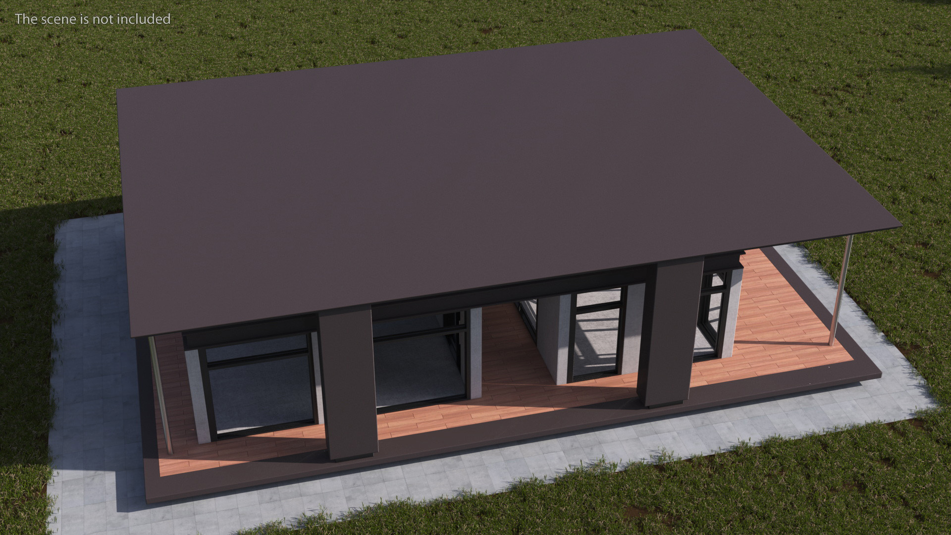 3D model Modern House with Panoramic Windows