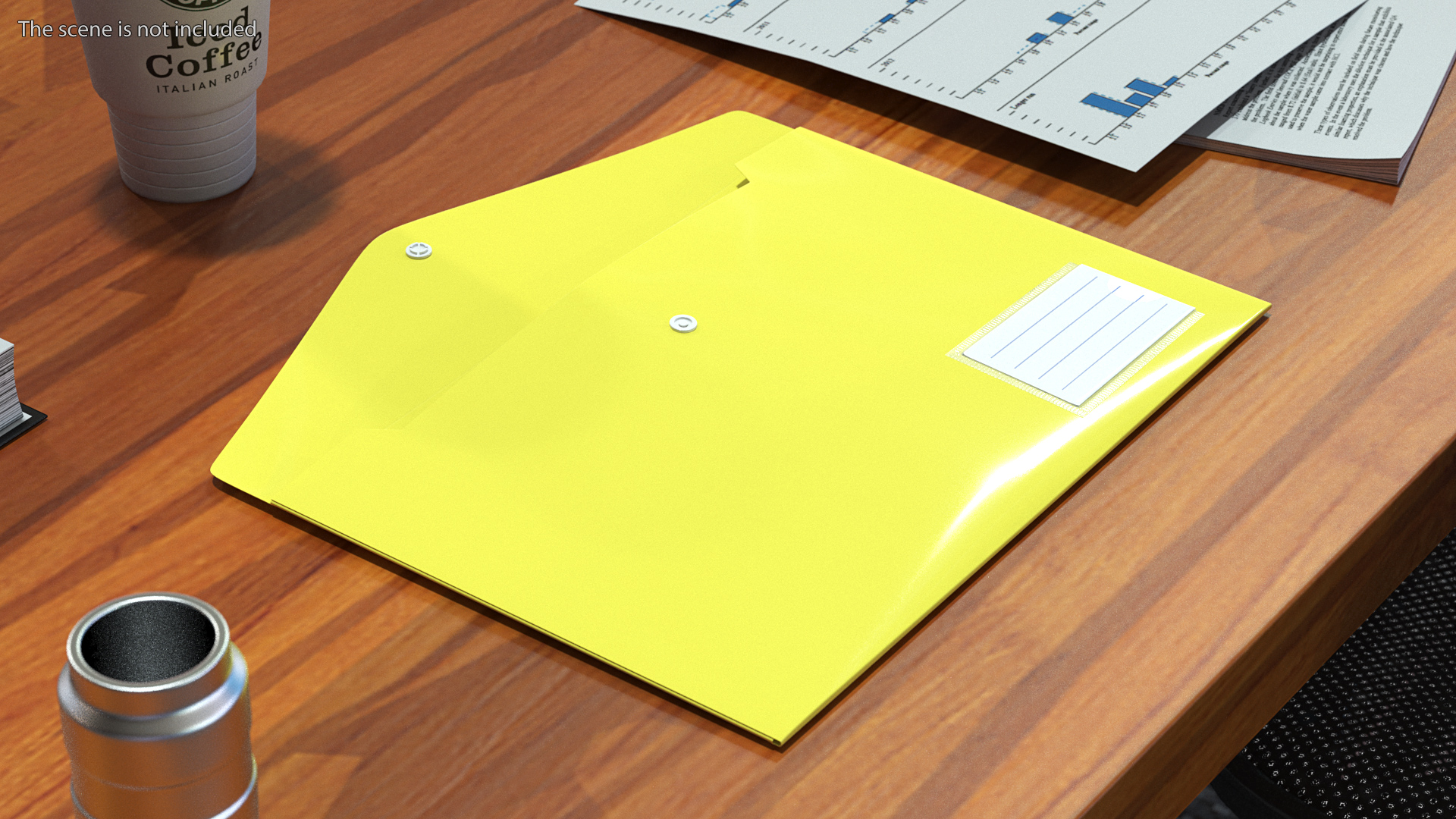 3D model Plastic Document Folder Open Yellow