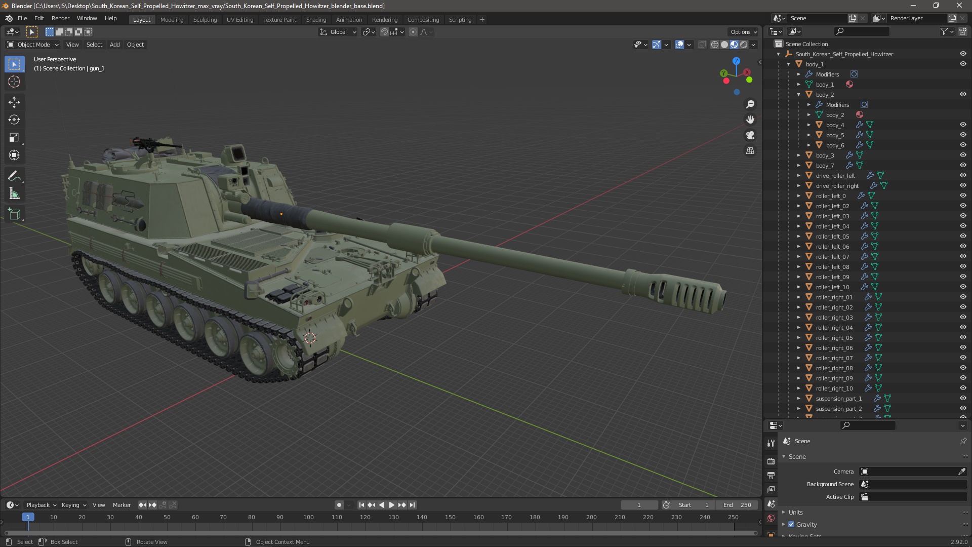 3D South Korean Self Propelled Howitzer