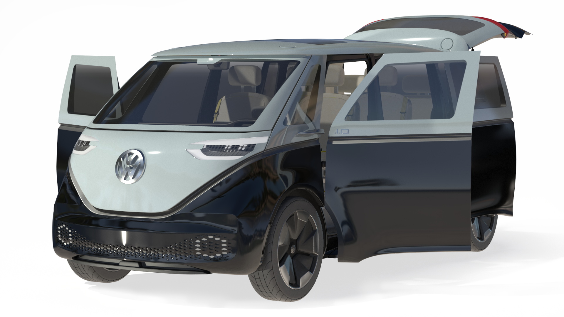 Volkswagen Minivan ID Buzz Rigged for Maya 3D