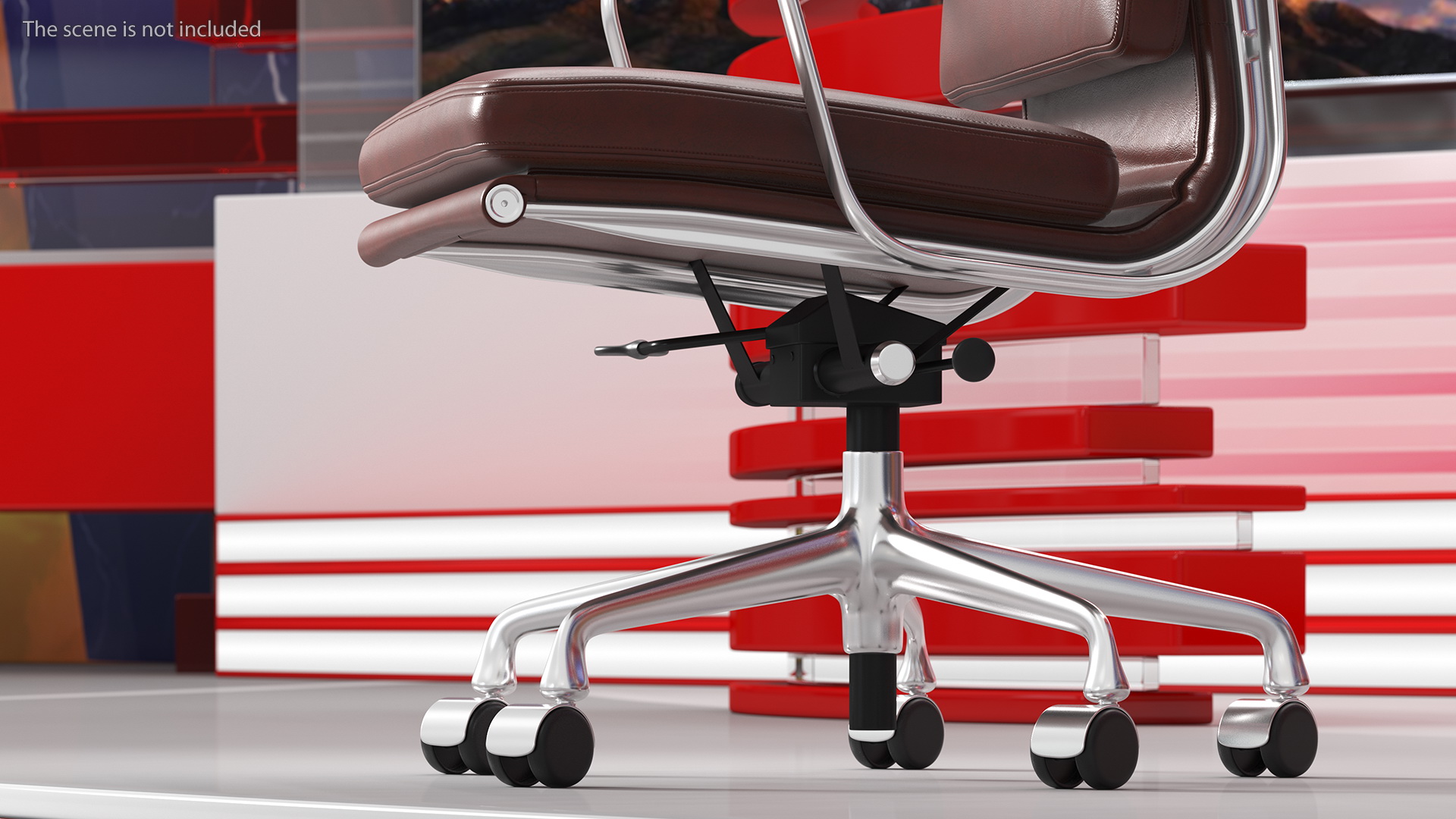 3D model Management Chair Brown Leather