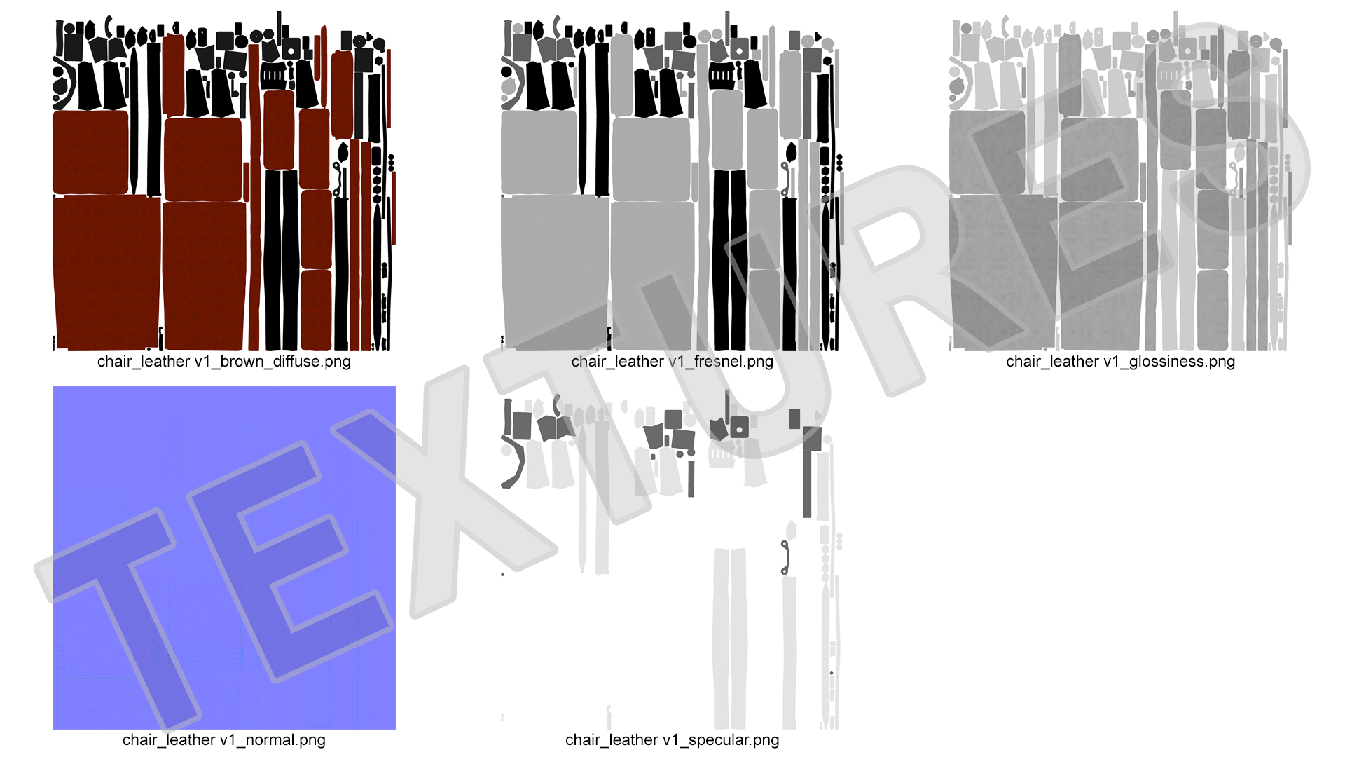 3D model Management Chair Brown Leather