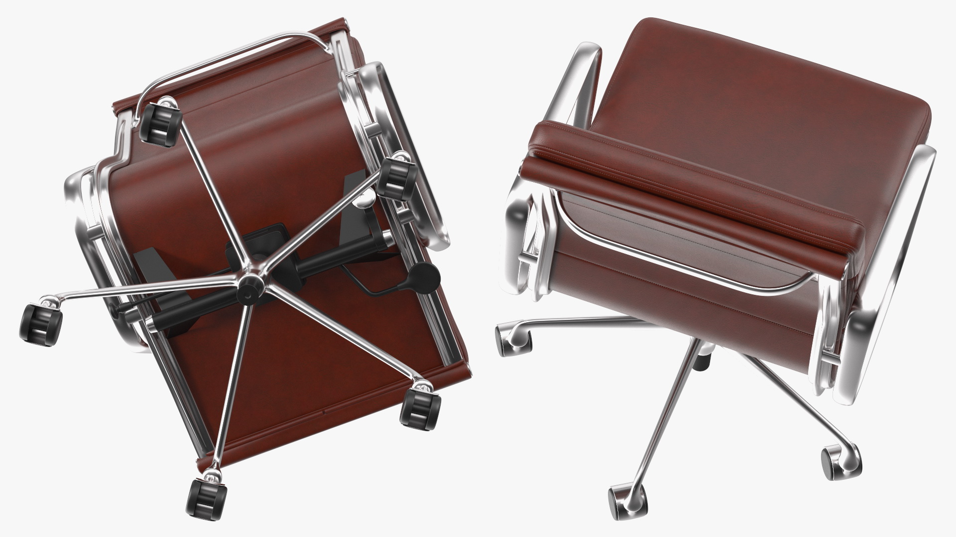 3D model Management Chair Brown Leather