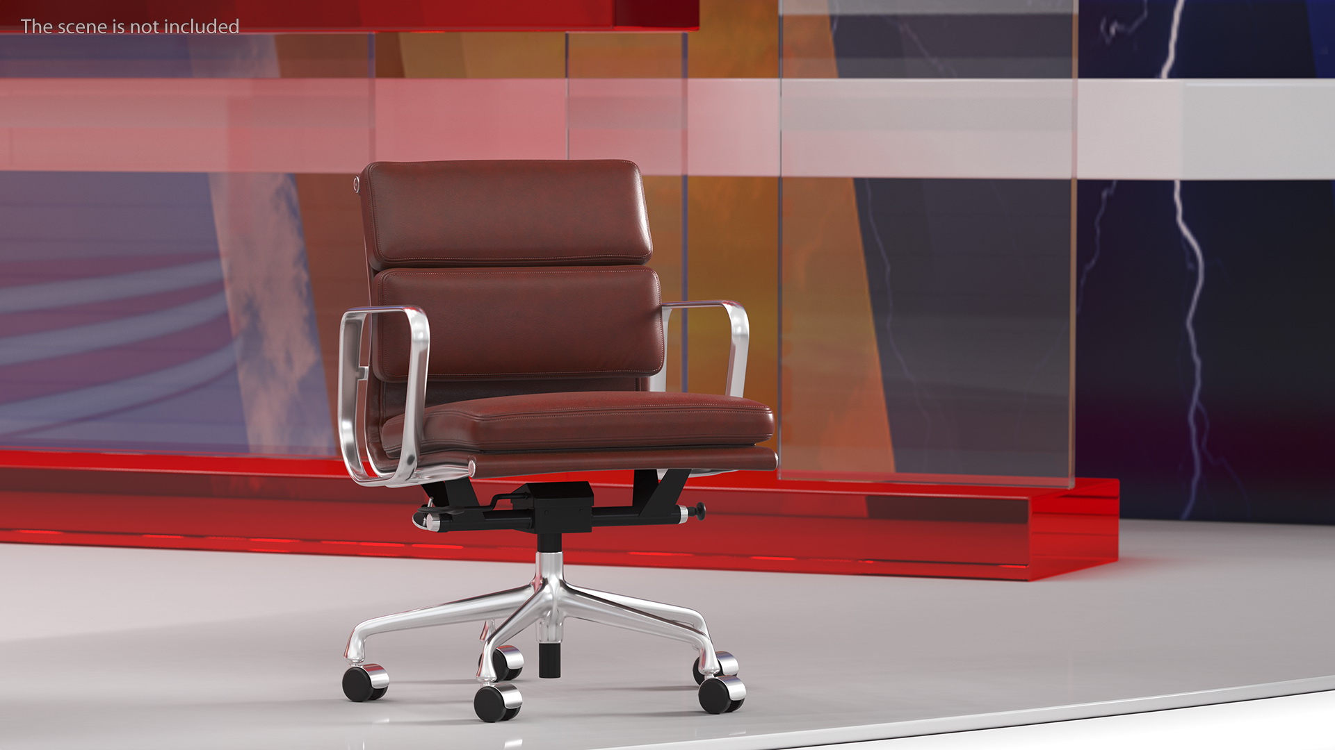 3D model Management Chair Brown Leather