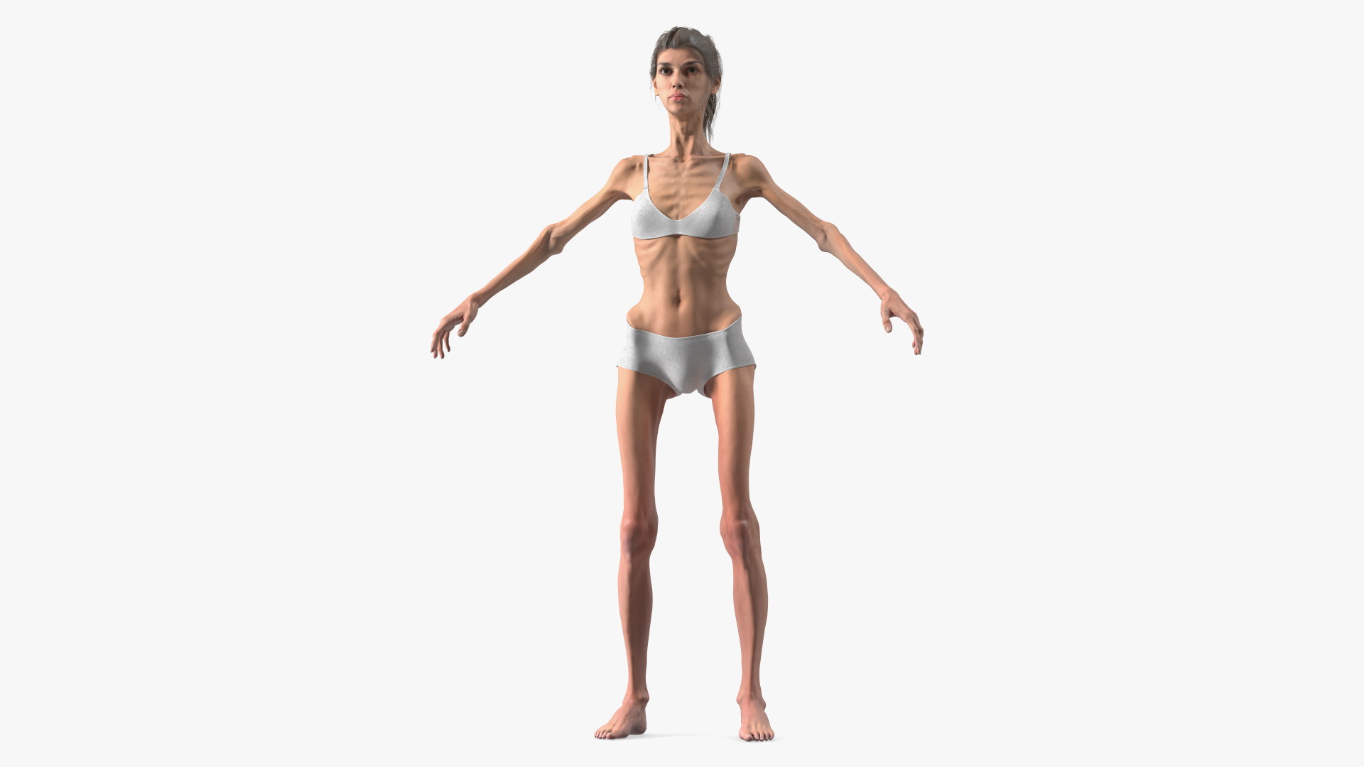 3D Woman Anorexic Rigged