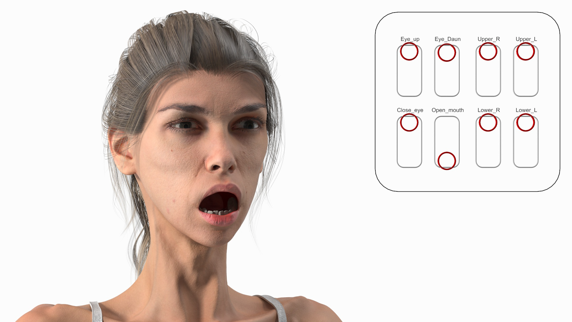 3D Woman Anorexic Rigged