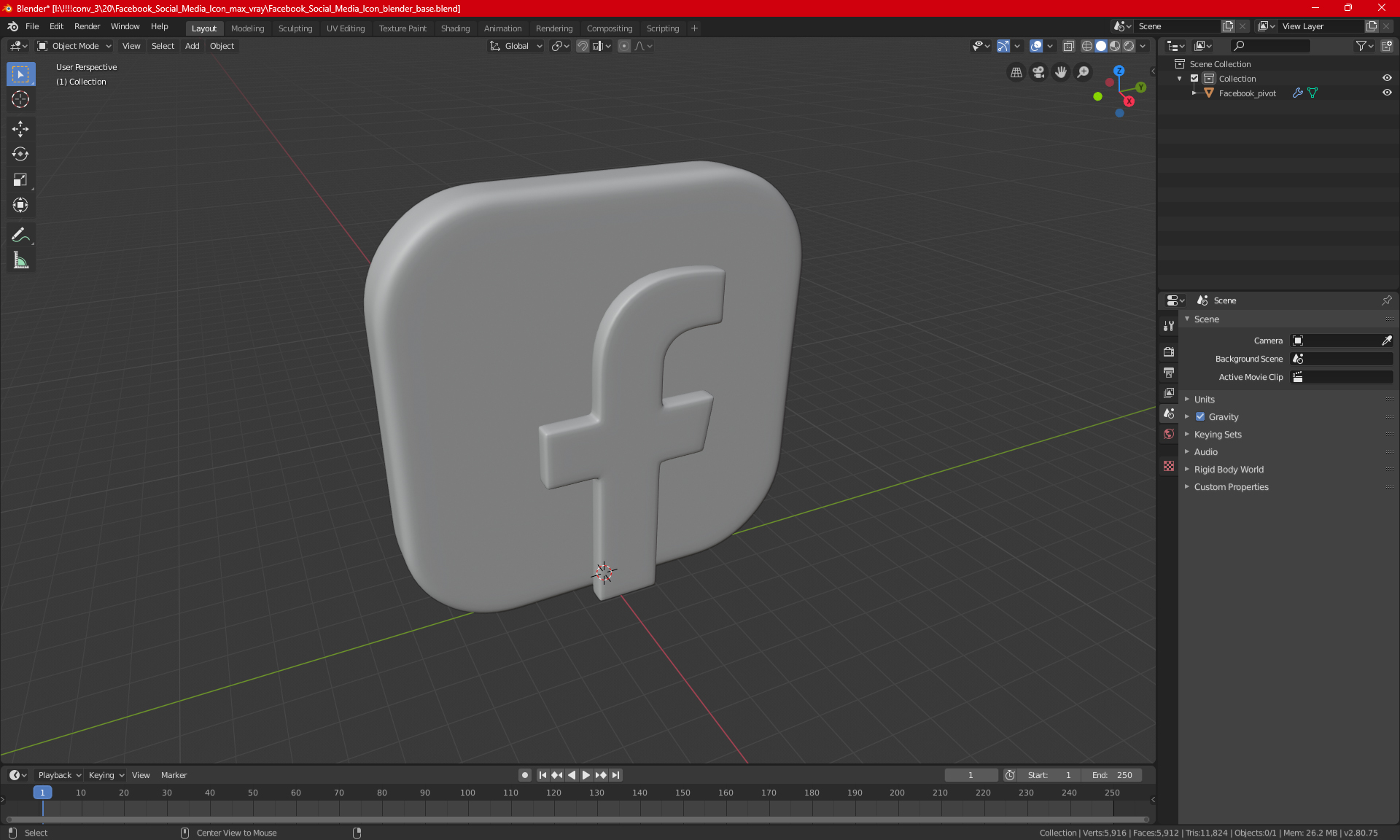 3D Facebook Social Media Icon