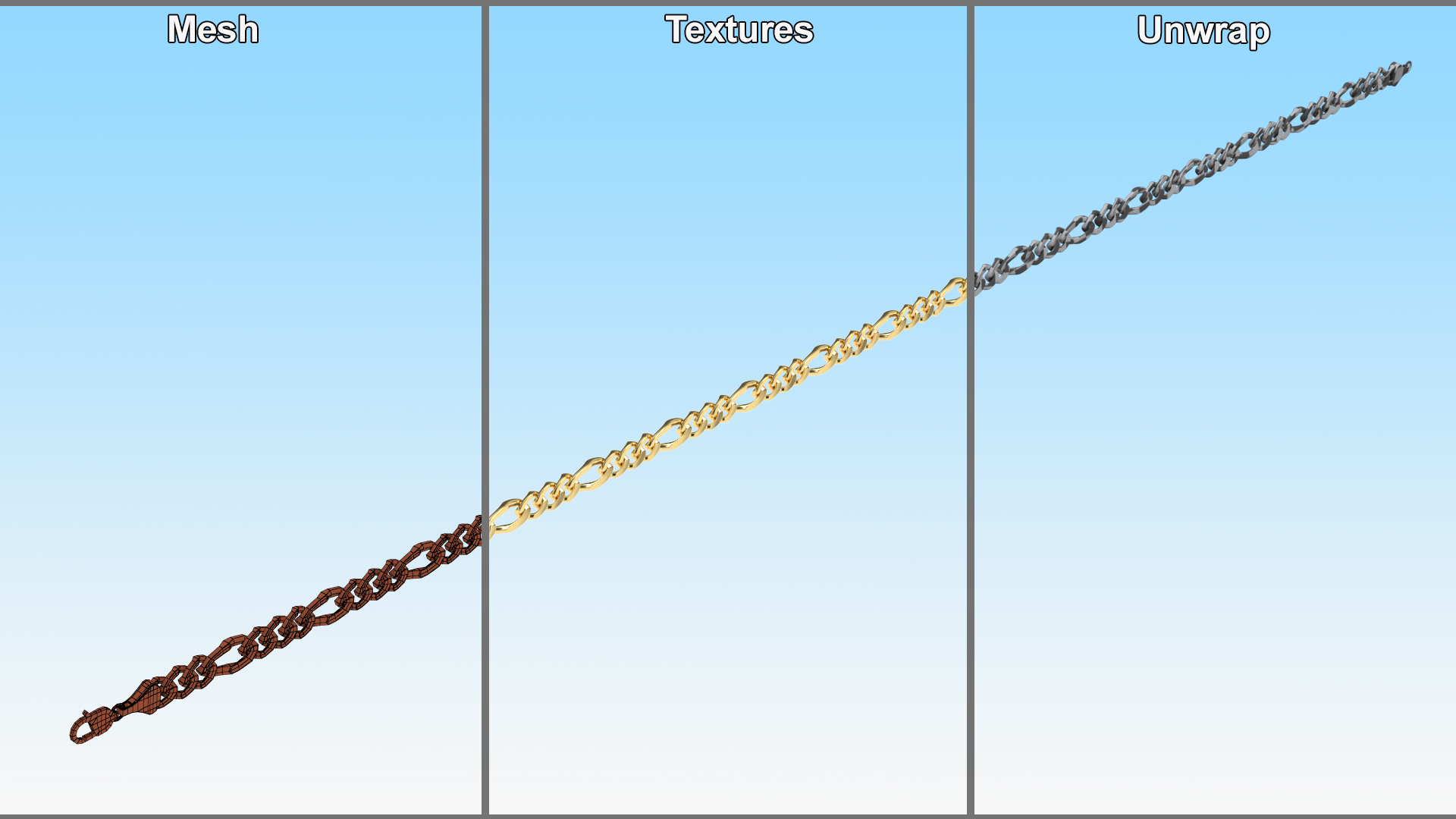 3D model Figaro Jewelry Chain Gold