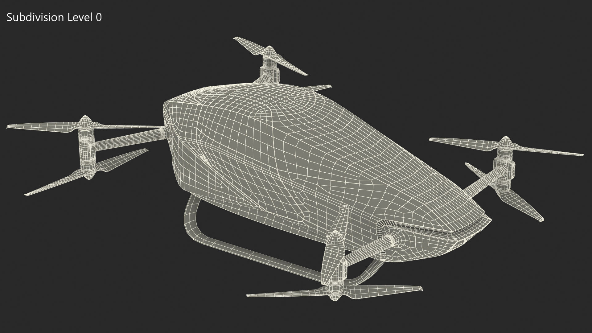 3D model Xpeng X2 Flying Car Rigged for Cinema 4D