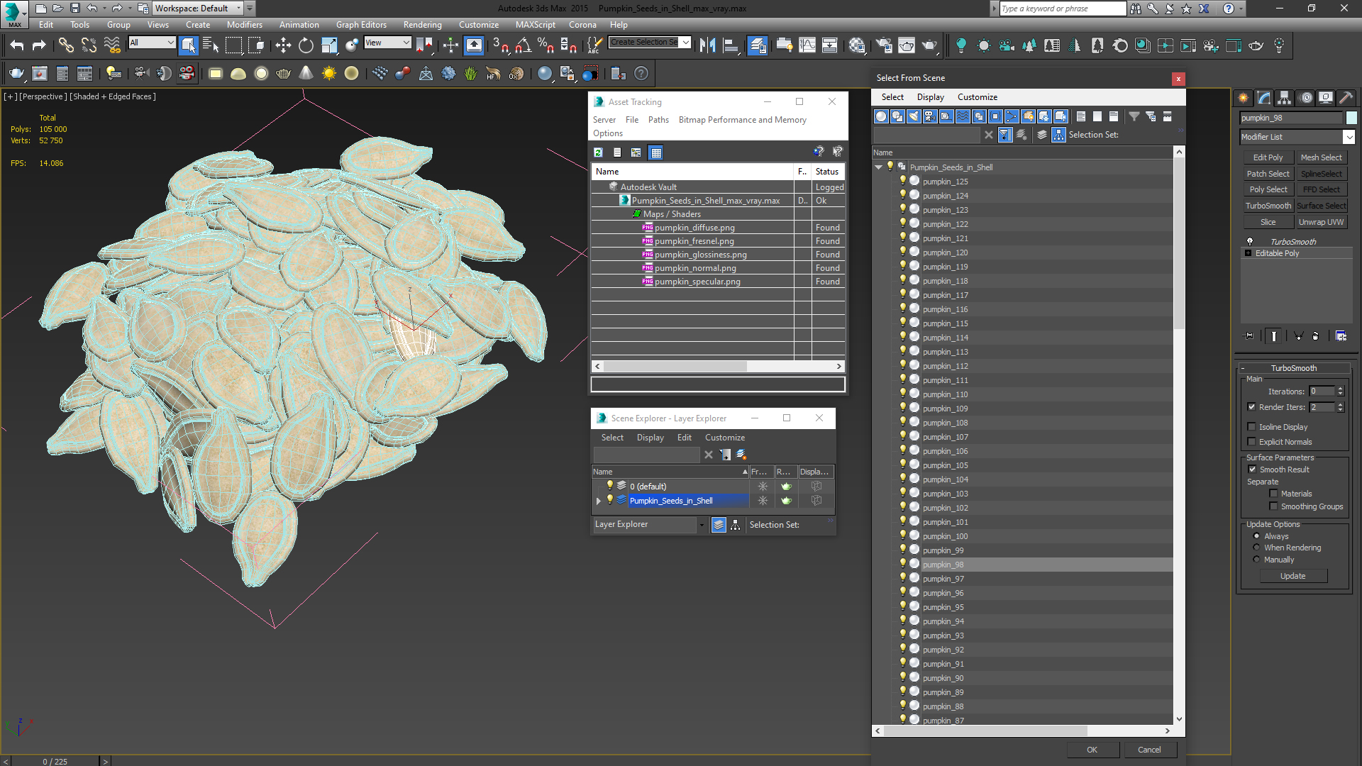 Pumpkin Seeds in Shell 3D