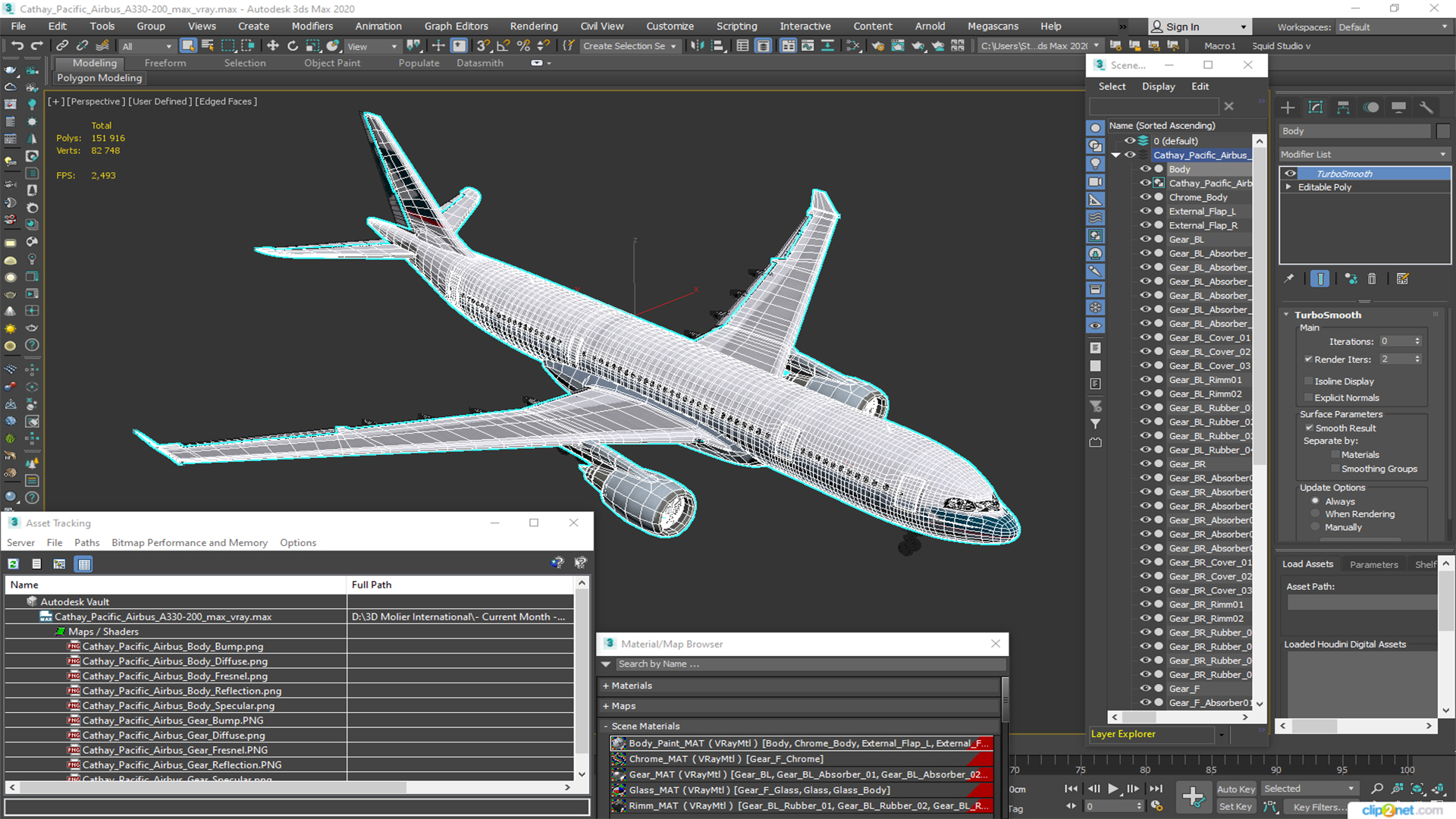 3D model Cathay Pacific Airbus A330-200