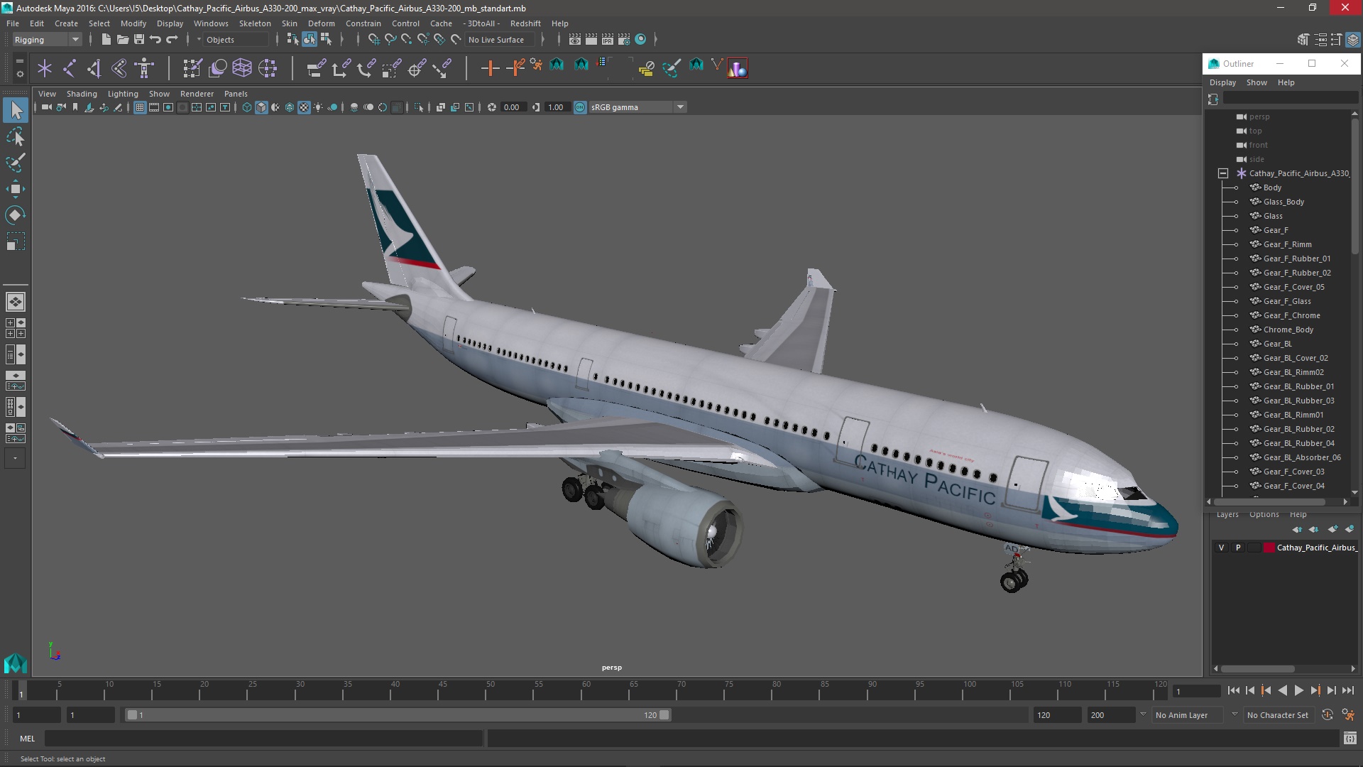 3D model Cathay Pacific Airbus A330-200