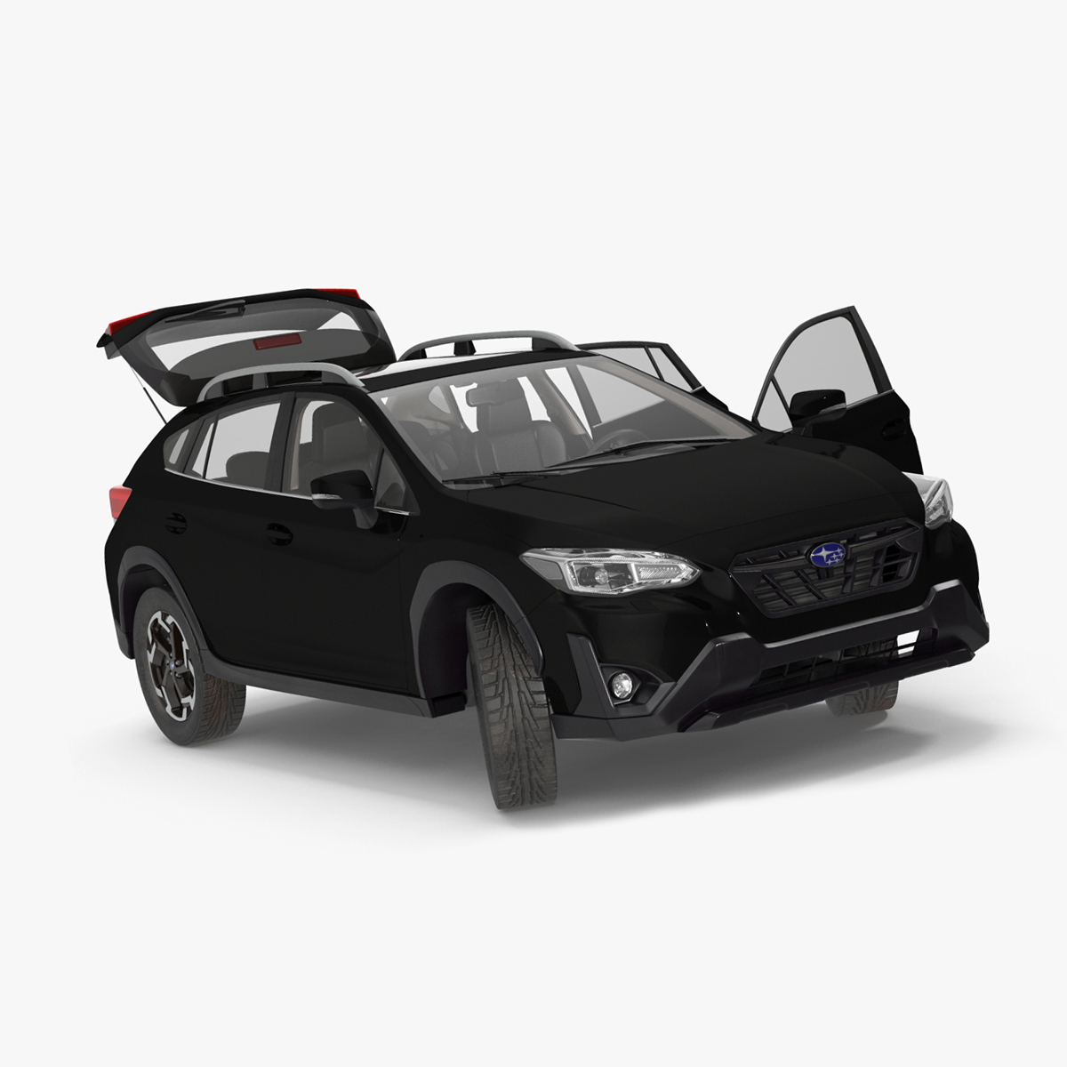 Subaru XV 2020 Hybrid CUV Black Rigged for Maya 3D