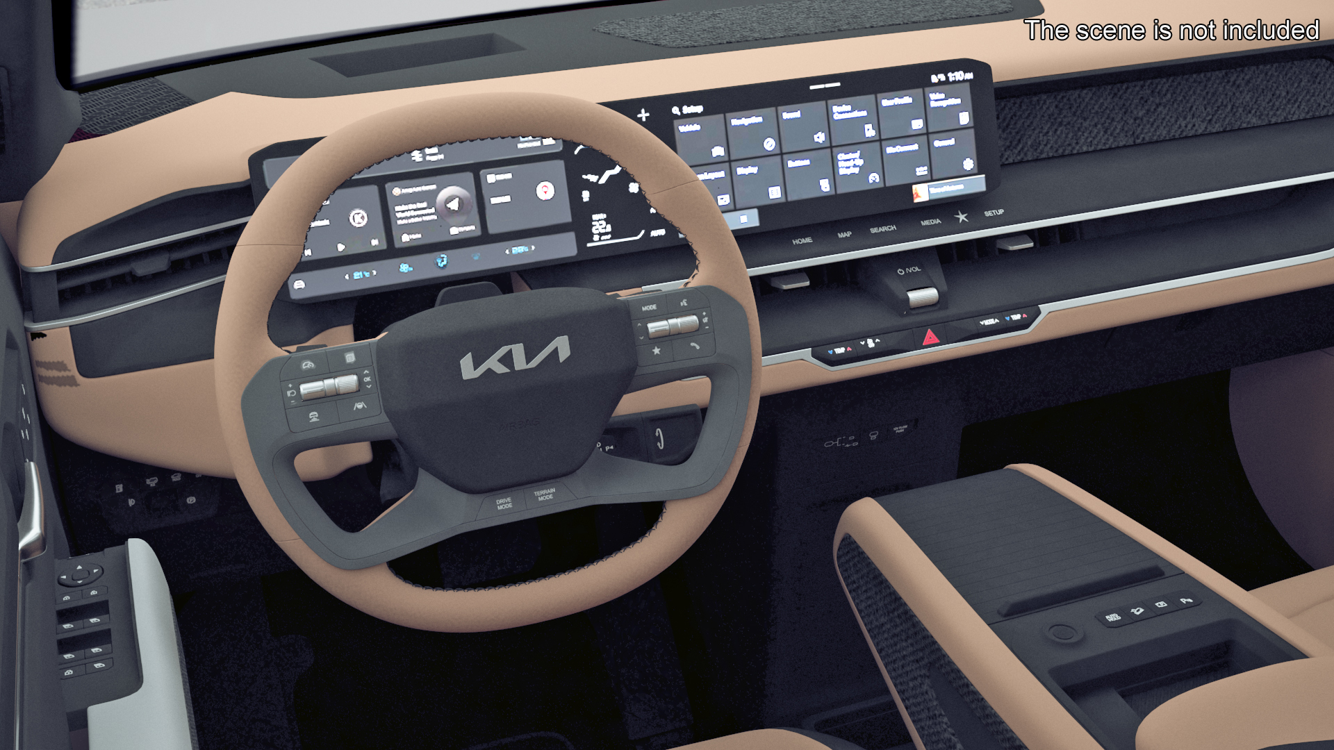 KIA Steering Wheel with Controls 3D