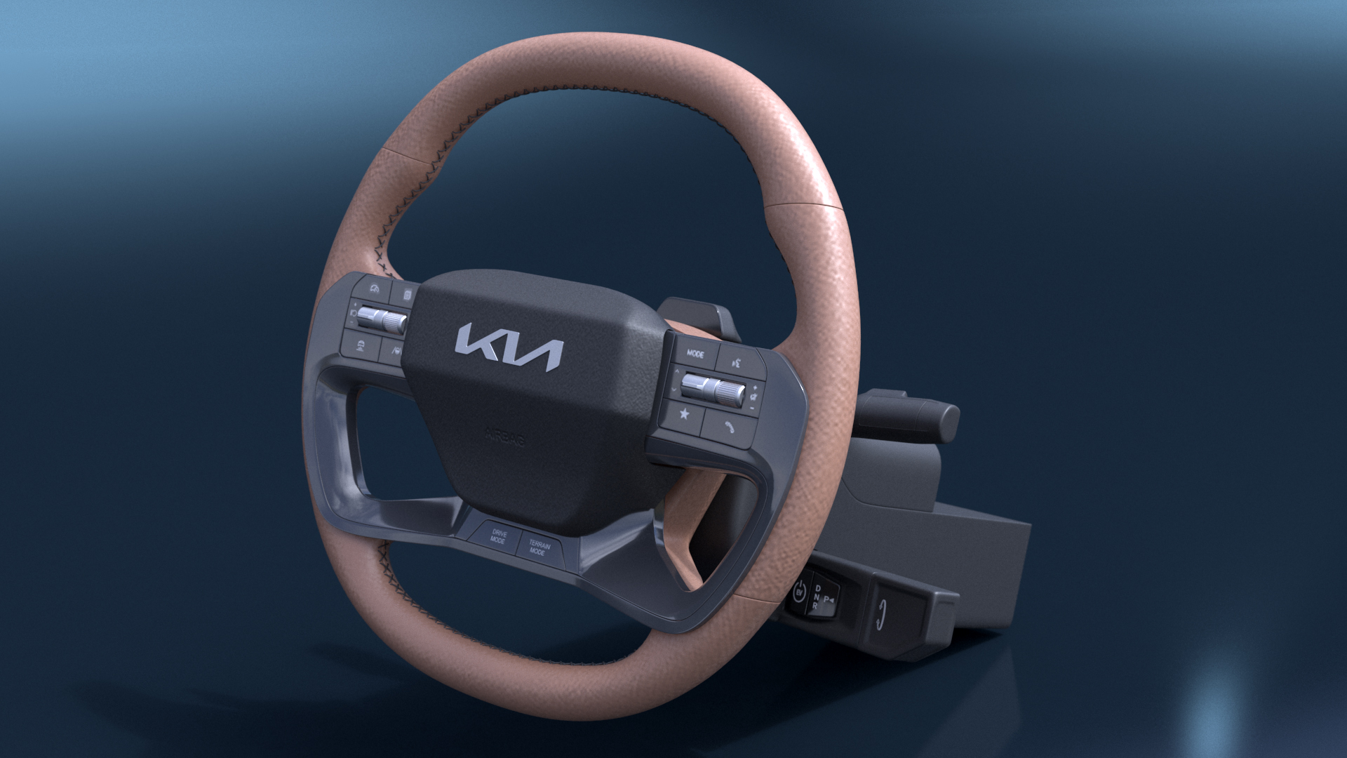 KIA Steering Wheel with Controls 3D