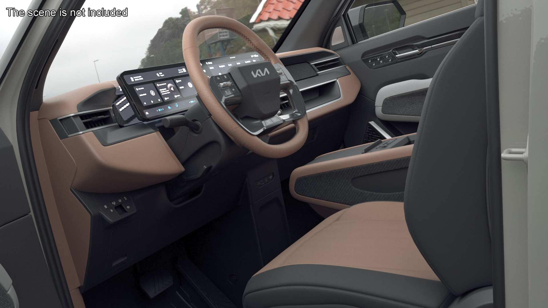 KIA Steering Wheel with Controls 3D