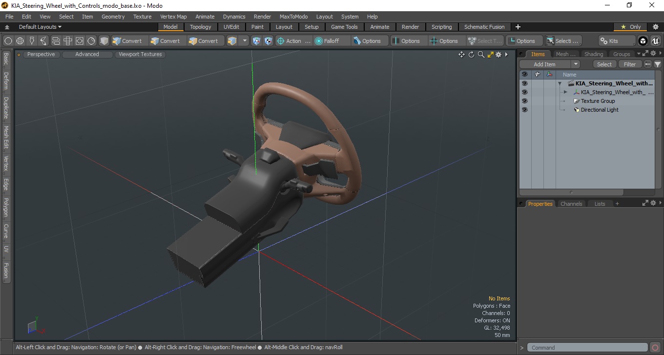 KIA Steering Wheel with Controls 3D