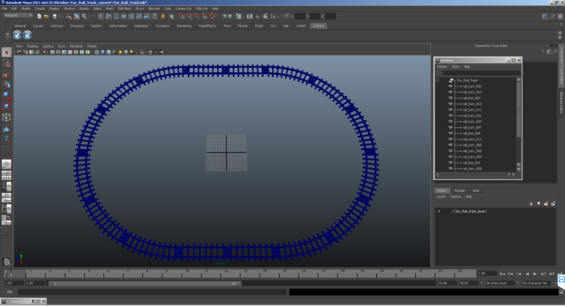 Toy Rail Track 3D model