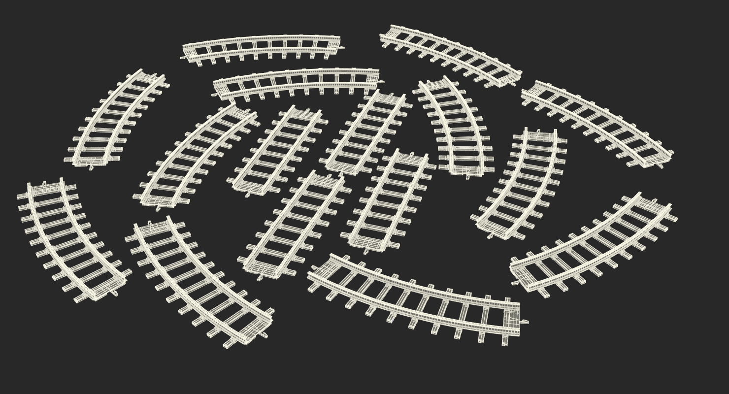 Toy Rail Track 3D model