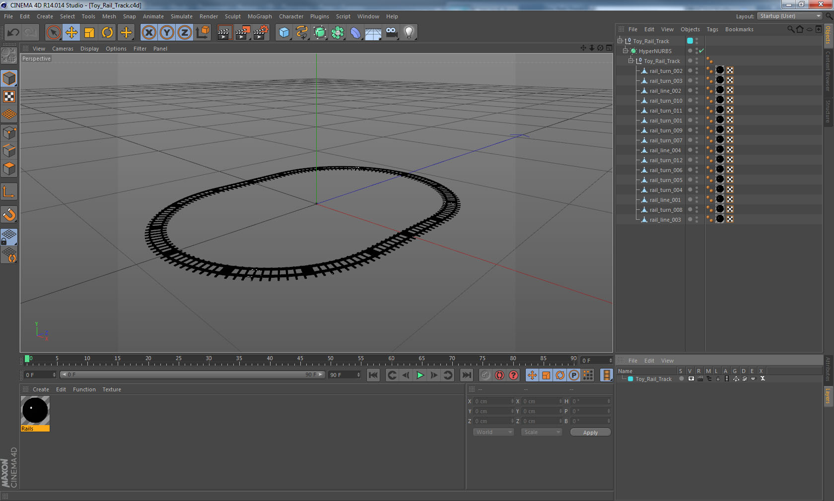 Toy Rail Track 3D model