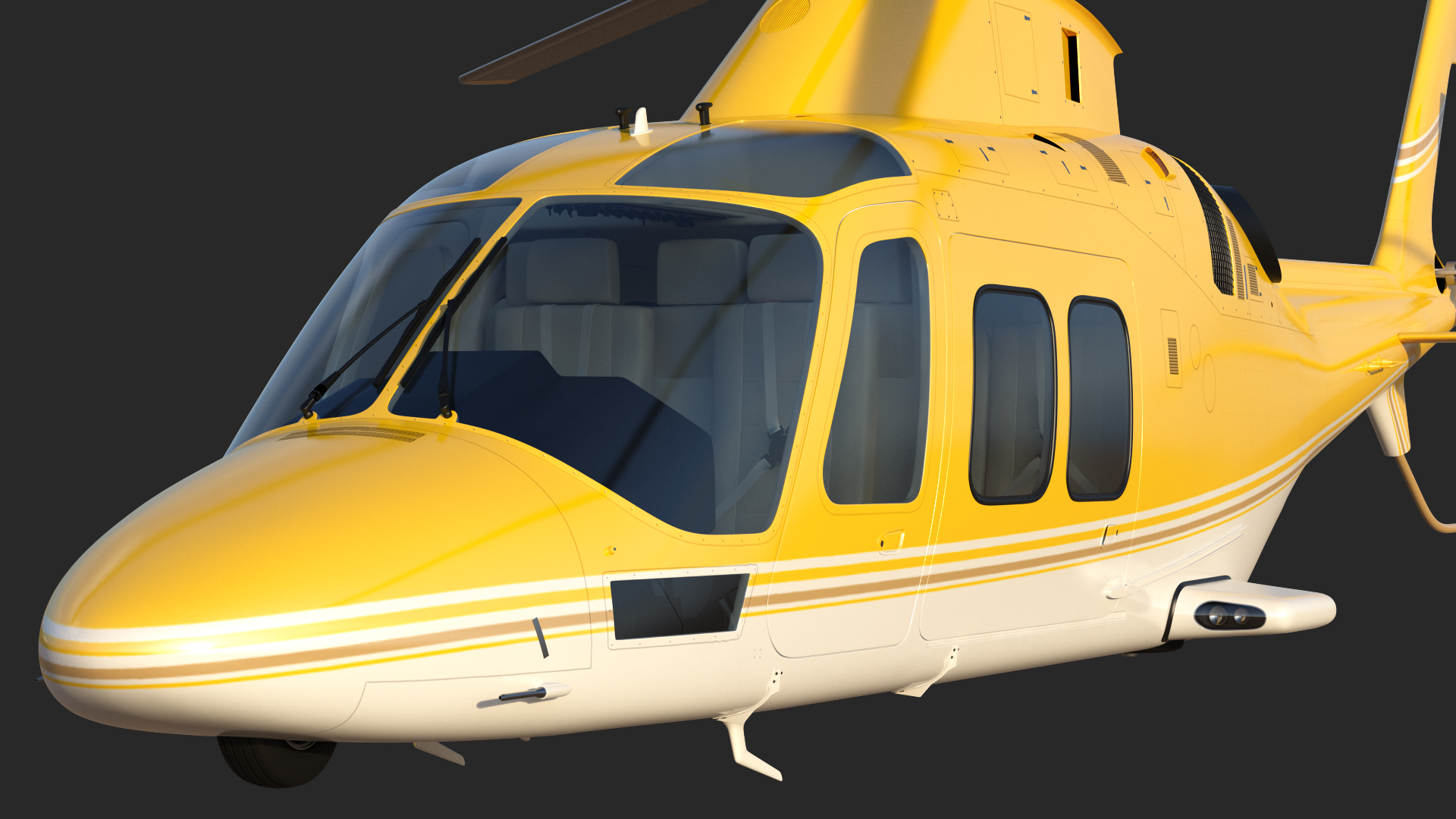 Multi-Purpose Helicopter Retractable Landing Gear 3D model