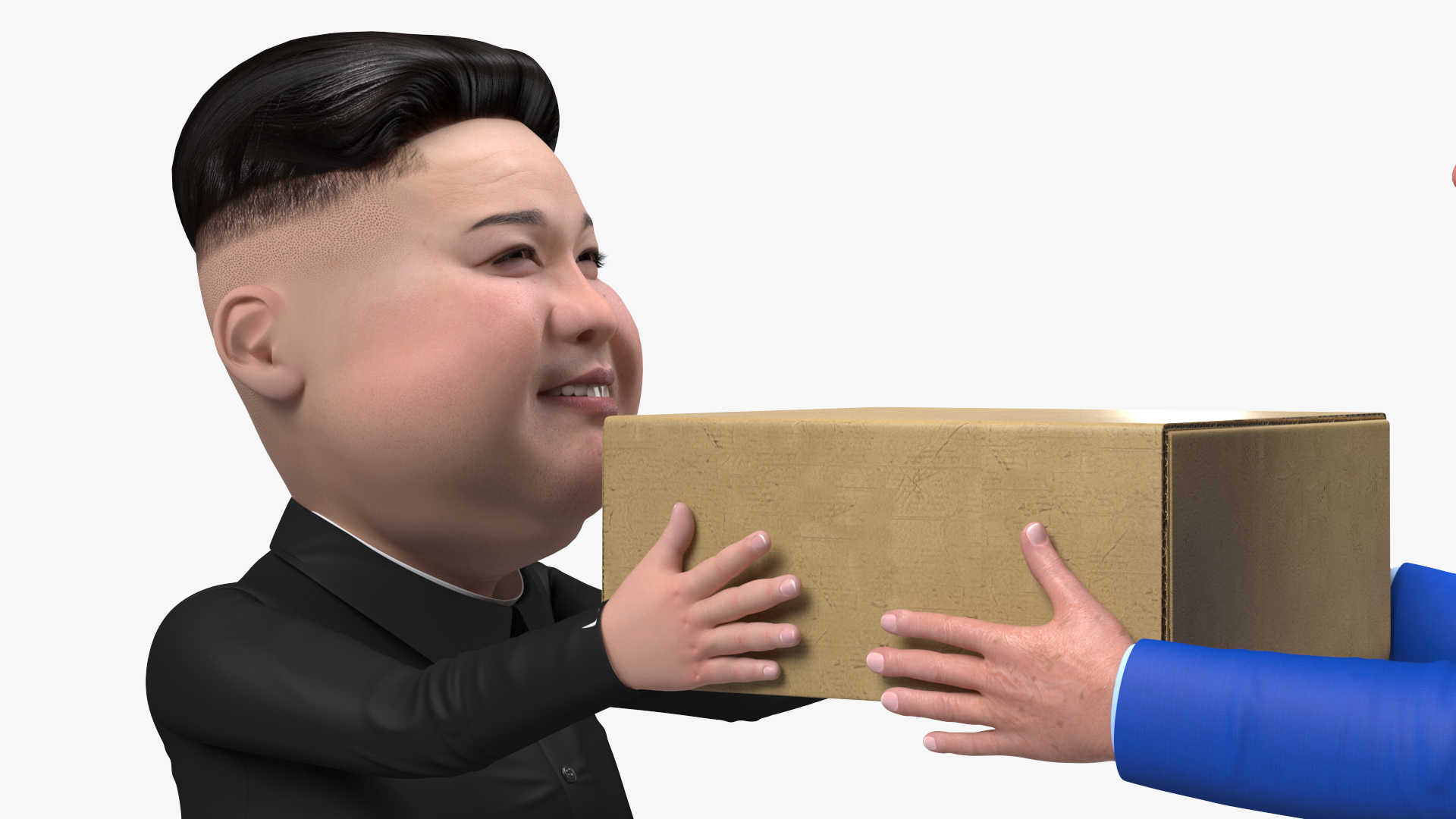 Cartoon Kim Jong Un Joe Biden 3D model