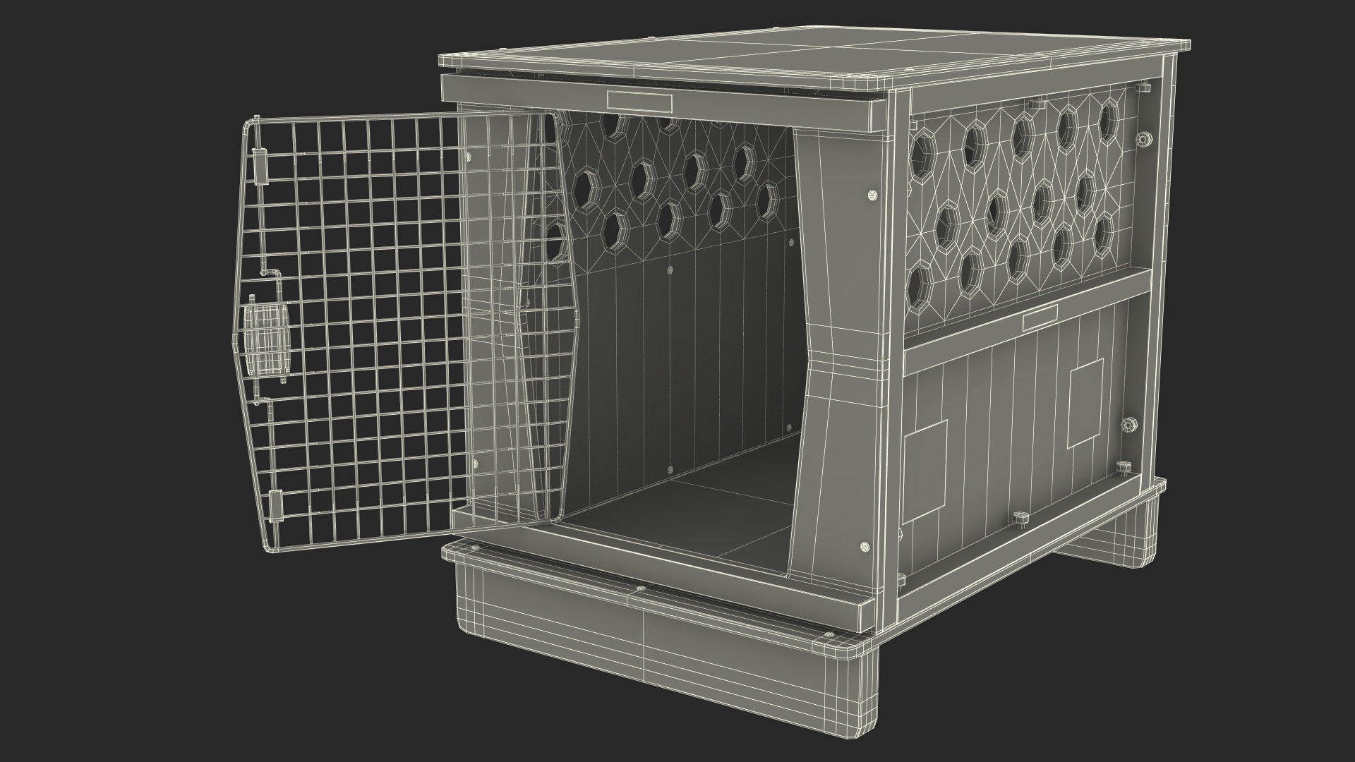 Airline Pet Wooden Crate 3D model