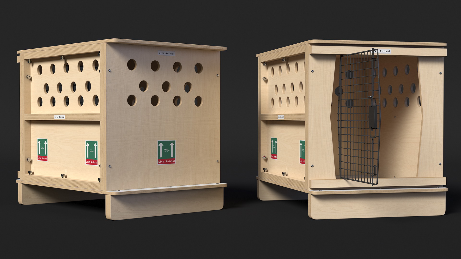 Airline Pet Wooden Crate 3D model