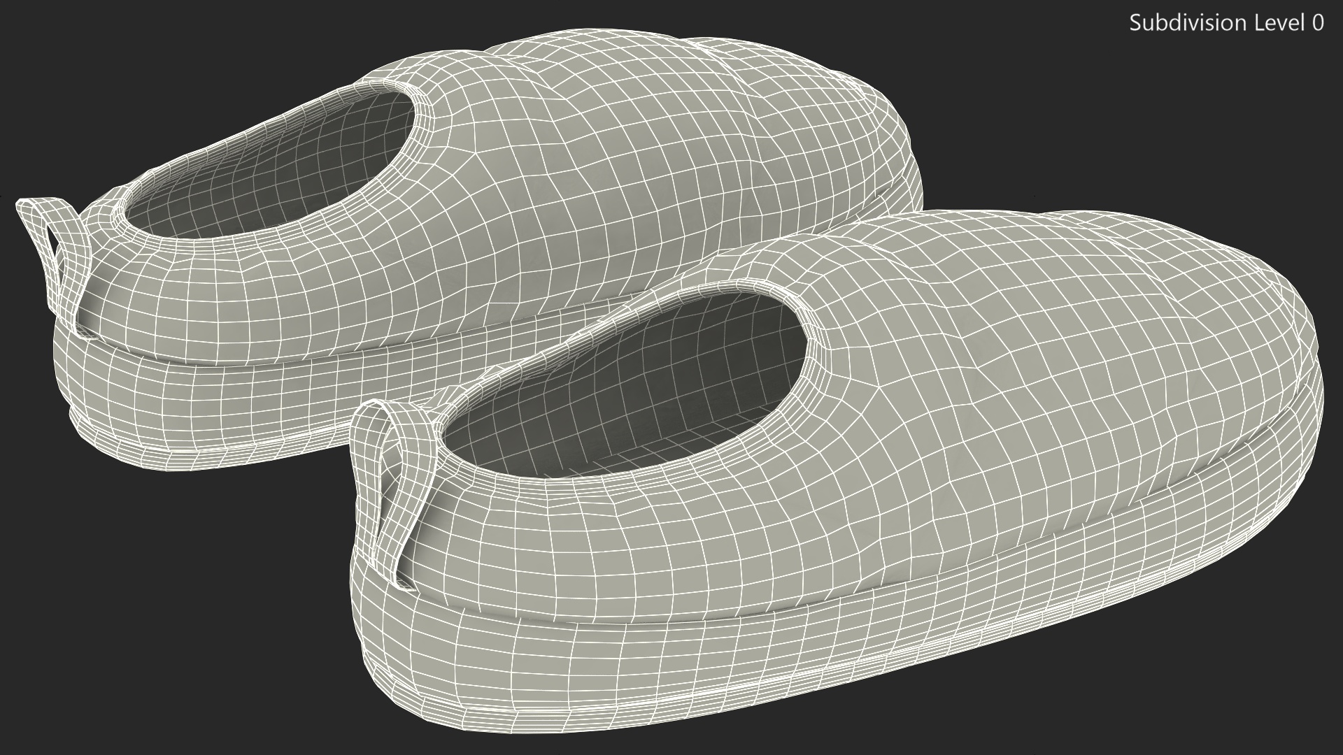 Khaki Down Slippers 3D model