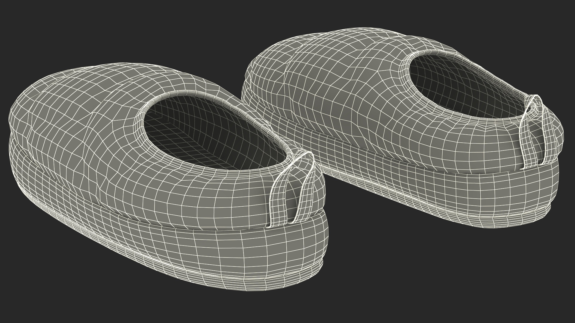 Khaki Down Slippers 3D model