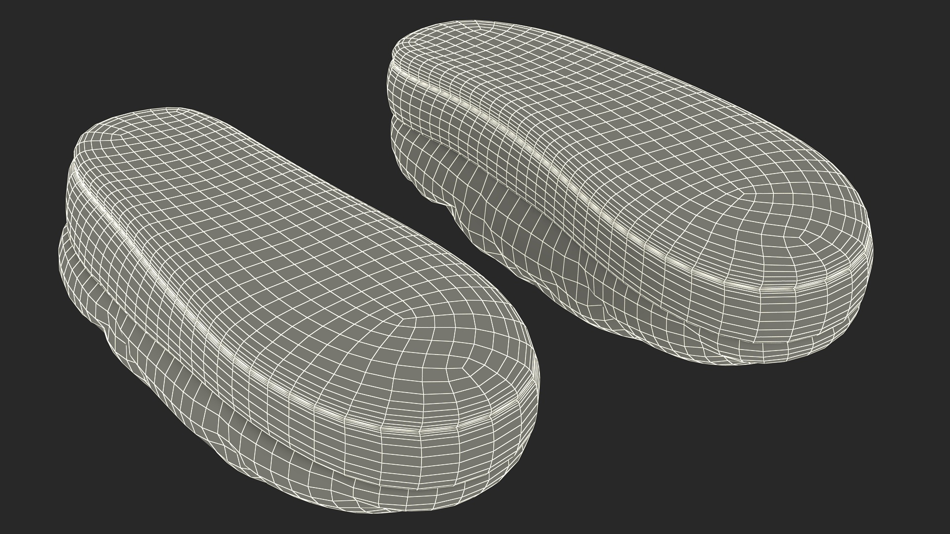 Khaki Down Slippers 3D model